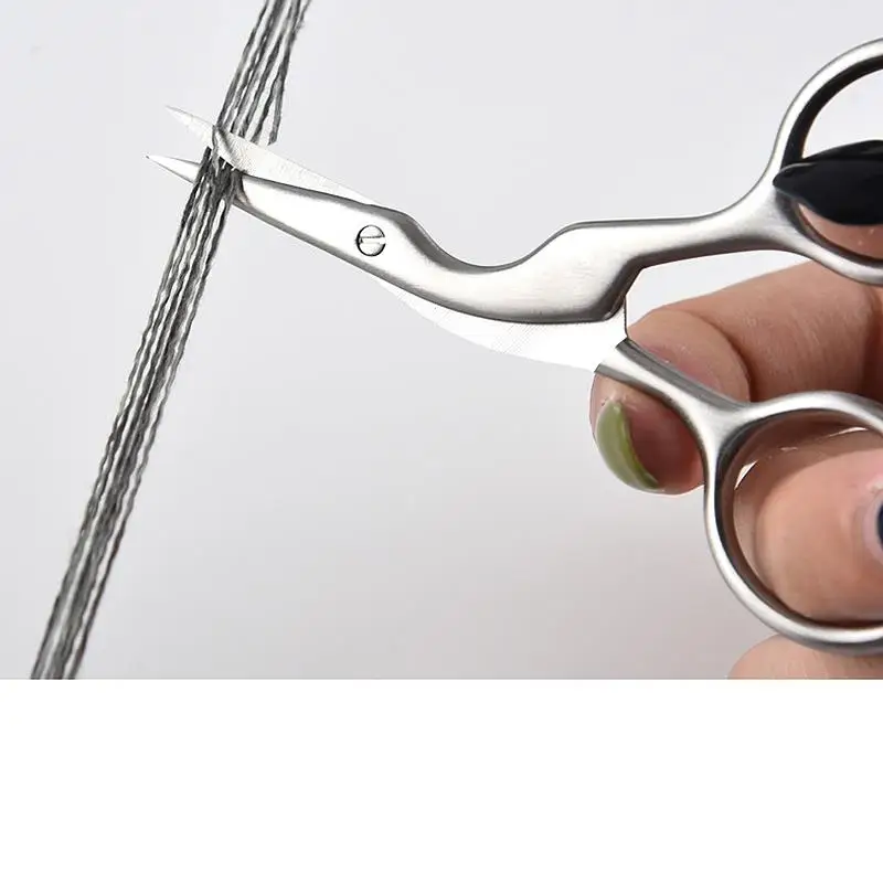 Forbici Da Ricamo A Forma Di Gru In Acciaio Inox – Design Retrò Per Cucito, Sarto E Crafting, Fiore Porcellana Piccolo Blu - 4