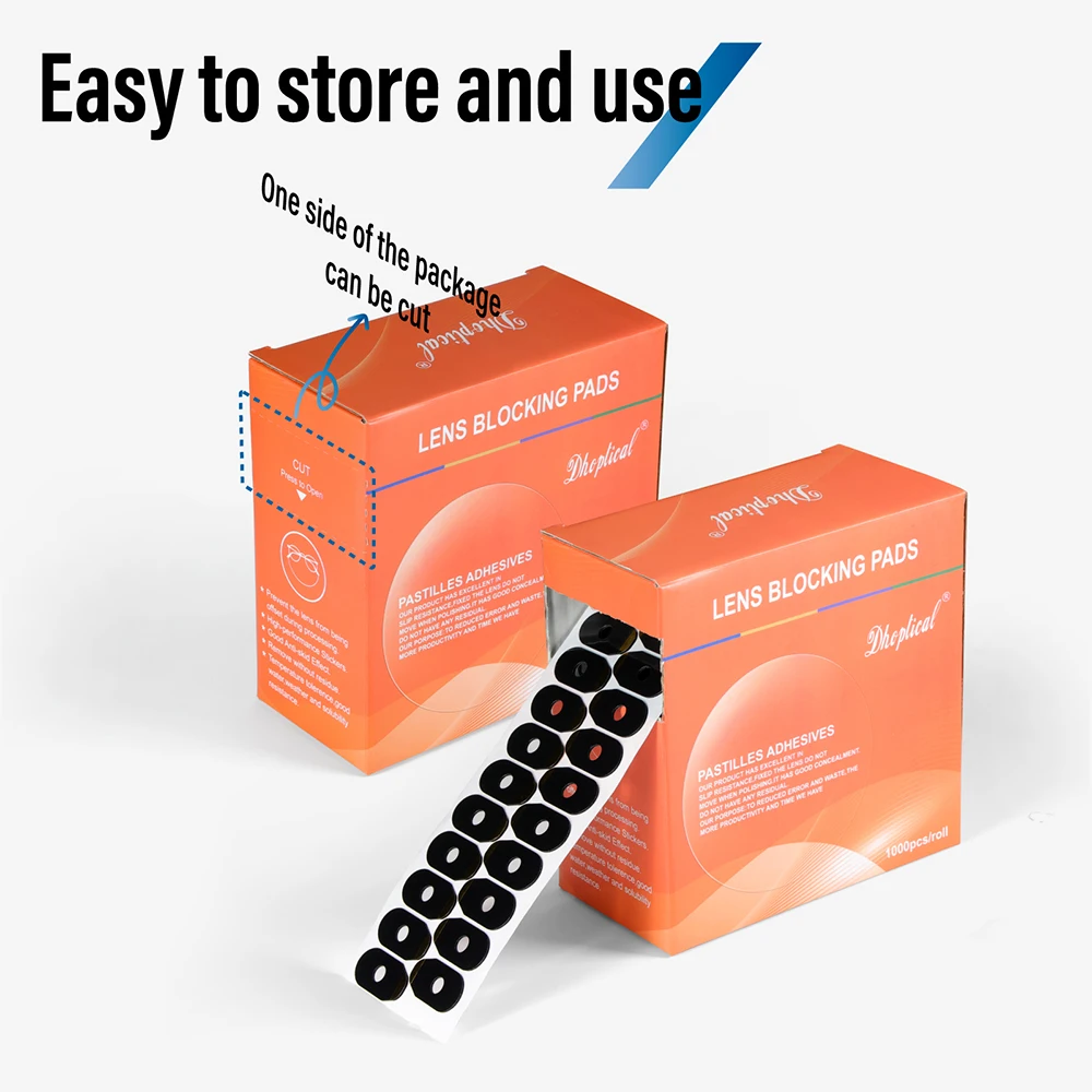 1000pcs High Adhesive Anti Slip PC Hydrophobic Lens Blocking Pad Optical Lens Protect Sticker Lens Edger Accessories