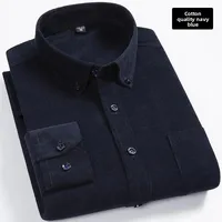 Casual Long Sleeve Men's Shirt Spring Autumn Corduroy plus Size Loose Fit Solid Color Workwear Chinese Brand Clothing