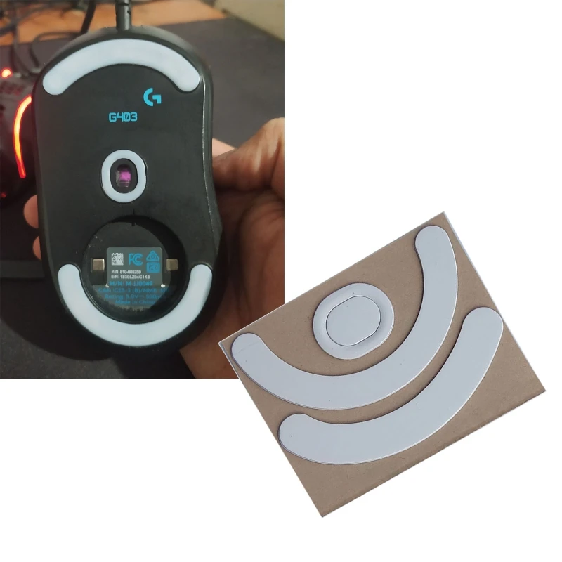 Mouse Feet Pedal for logitech G403 G603 G703 Mice Replacement Glides Stickers Mouse Feet Pads Curved Edges White 2PCS