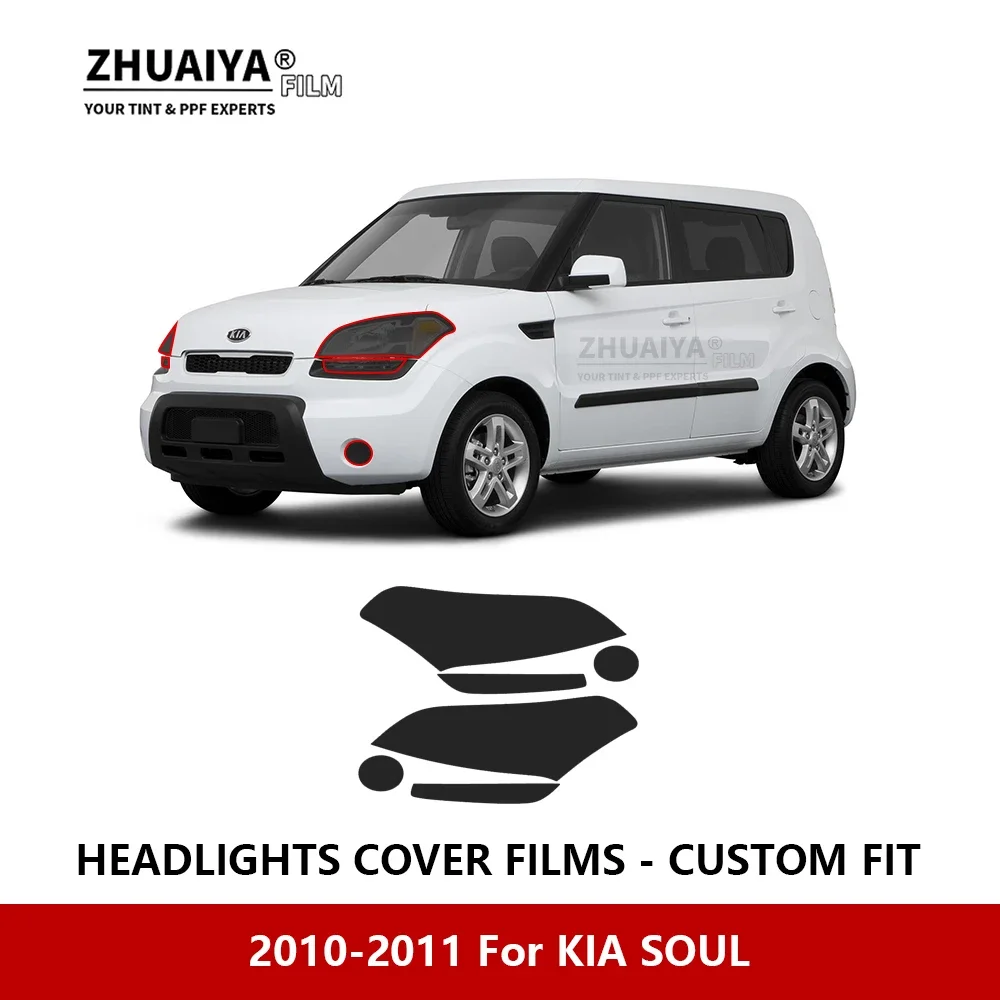 

For KIA SOUL 2010-2011 Car Exterior Headlight Anti-scratch PPF precut Protective film Repair film Car stickers Accessories