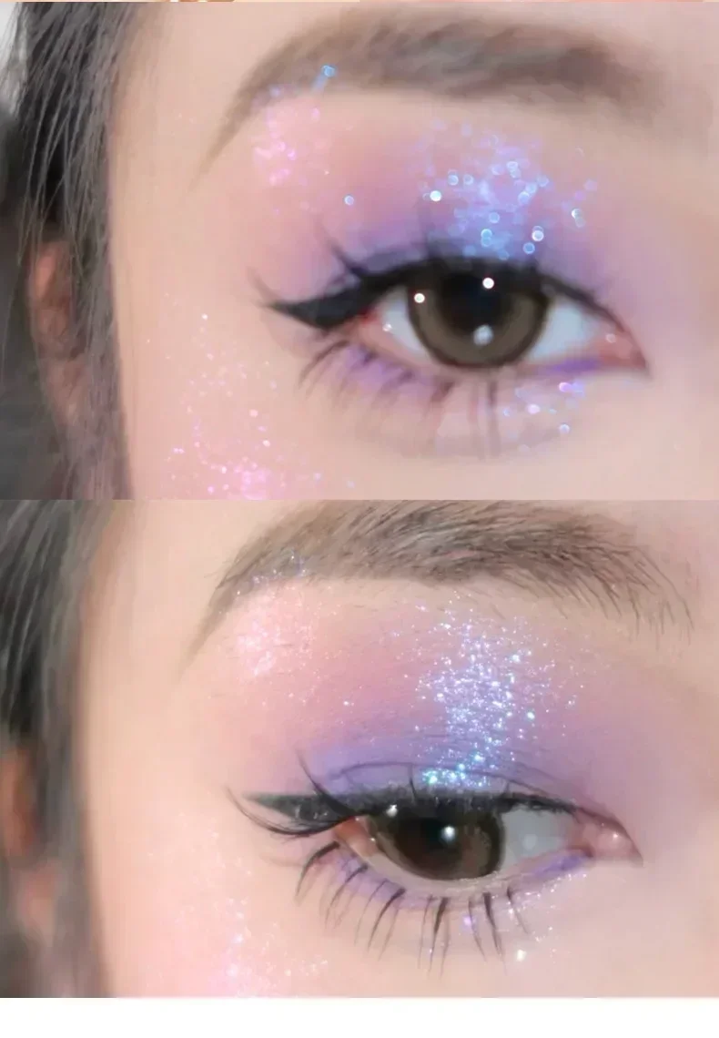 Monochrome Eyeshadow Palette Diamond Glitter Discoloration Eyeshadow Highlighter Sequins Waterproof Lasting Eyes Makeup Pigments 5
