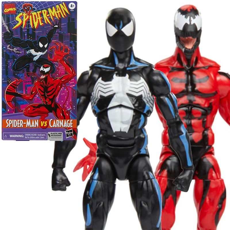 Y Original Spider-Man Marvel Legends Spider-Man Symbiote & Carnage Action Figures Da 6 Pollici Confezione Da 2