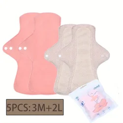 Eco - friendly Washable Cotton Mesh Sanitary Pads - Set of 5 Breathable and Comfortable Panty Liners for Summer (Orange CM5)