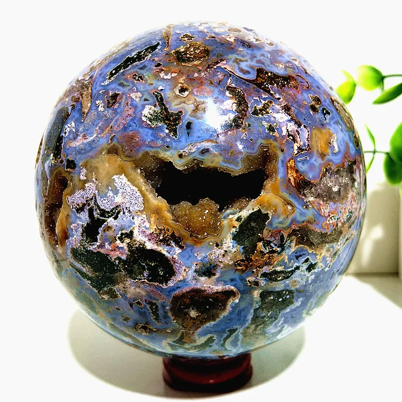 

Natural Stone Ocean Jasper Crystal sphere Meditation Spirit Exorcism Feng Shui Ball Home Room Decoration Reiki Healing