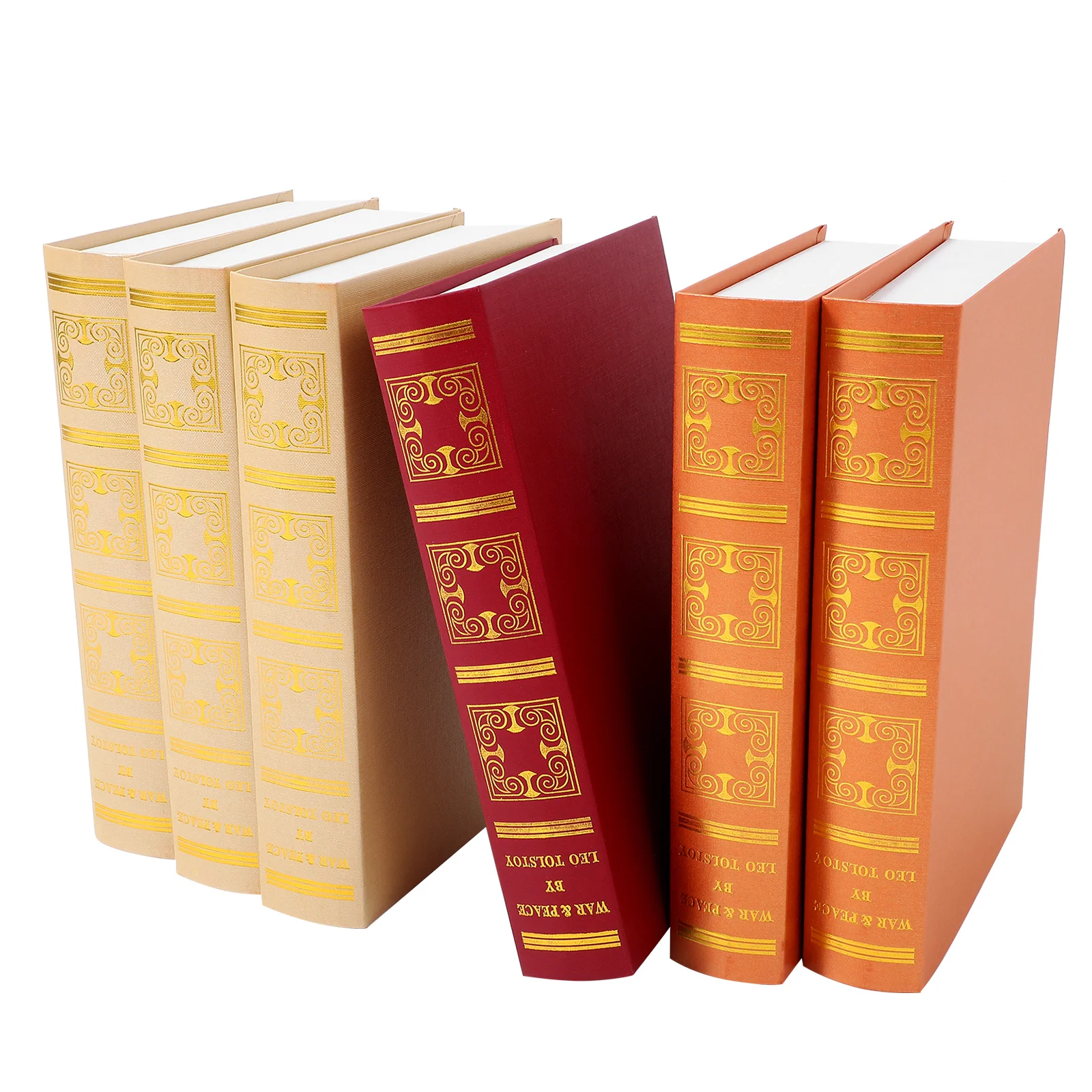 

6 Pcs European Retro Fake Book Decorative Ornaments Bookshelf Display Prop Bookend Living Toom Decore Coated Paper