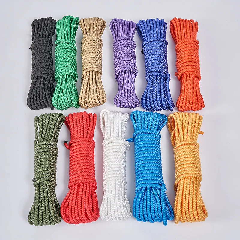 

100m Nylon Rope Braided Rope Bundle Rope Color Pull Rope Outdoor Laundry Rope Woven Rope Nylon Core Rope Color Rope