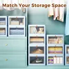 4 Tier Stackable Plastic Storage Bins with Lid and Wheels - 23 QT Closet Organizers and Storage, Foldable Storage Containers 6