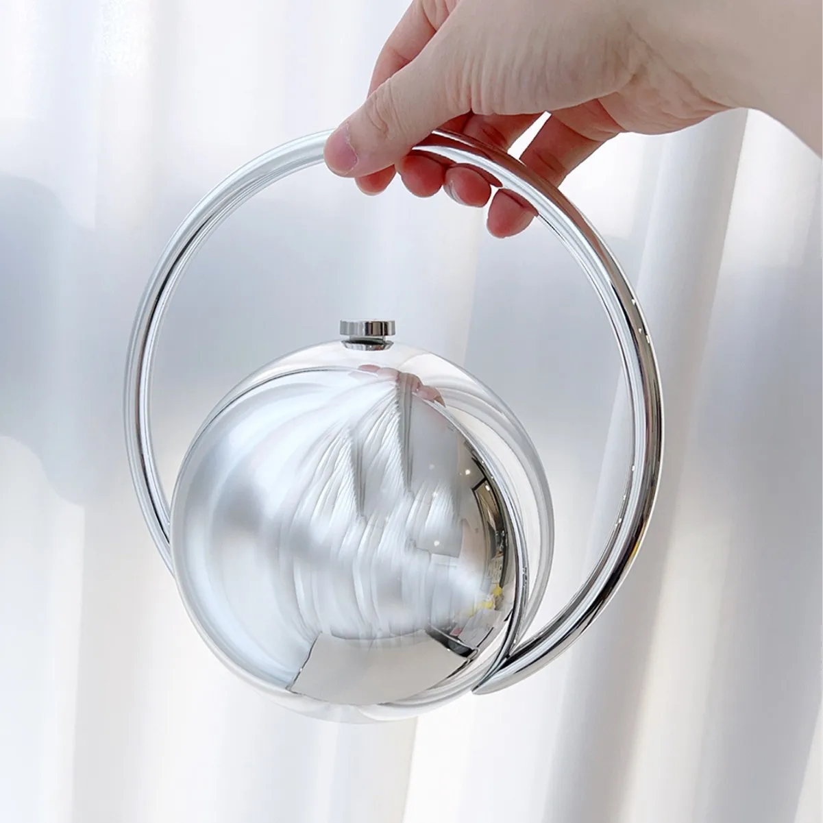 2025 New Spherical Banquet Bag Gold Handle High Quality Handbag Marble Pattern Simple Fashion Show Wholesale