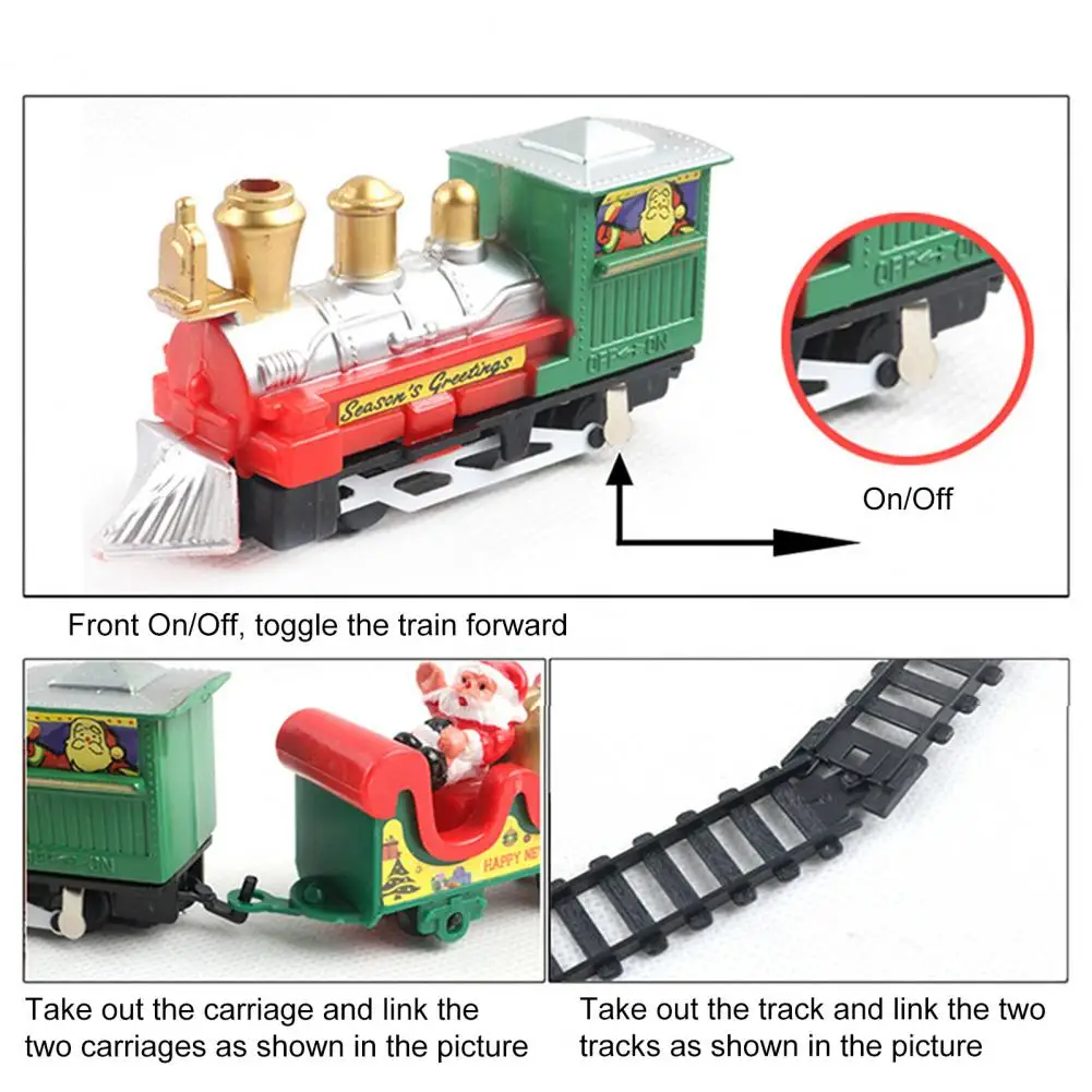 

Fun Train Playset Retro Christmas Electric Train Set Mini Sightseeing Railway Toy for Boys Girls Festive Holiday Gift
