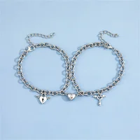 2Pcs/Set Fashion Heart Magnetic Attraction Astronaut Couple Bracelet For Women Men Lock Key Matching Bracelet Friendship Jewelry - Image 5