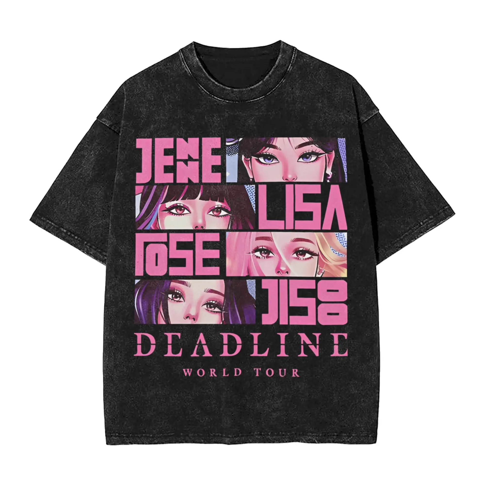 Neuheit Deadline World Tour 2025, T-Shirts für Männer, Rundhalsausschnitt, Baumwolle, gewaschenes T-Shirt, kurzärmeliges T-Shirt, Geschenkidee, Kleidung