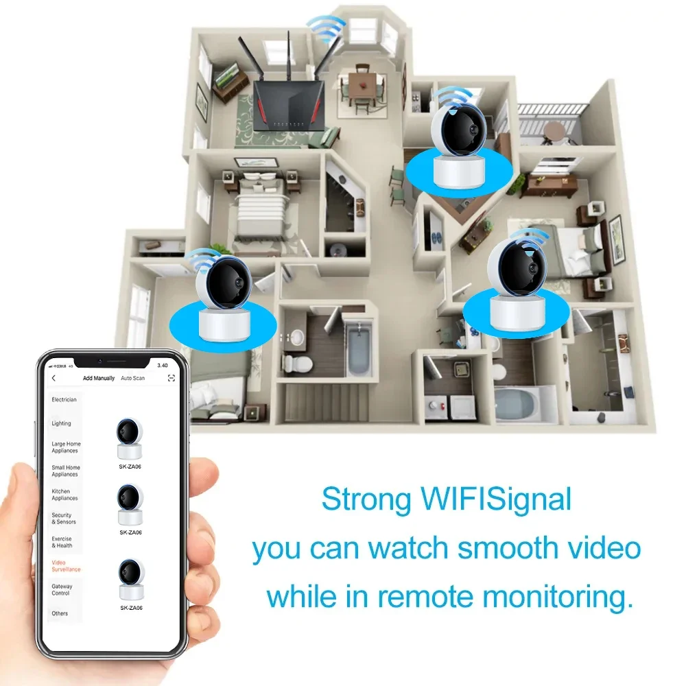 1080P HD Wifi PTZ IP Camera Baby Monitor Night Vision Motion Detect Video Security Cameras With 1800mAh UPS Battery Backup Power 4
