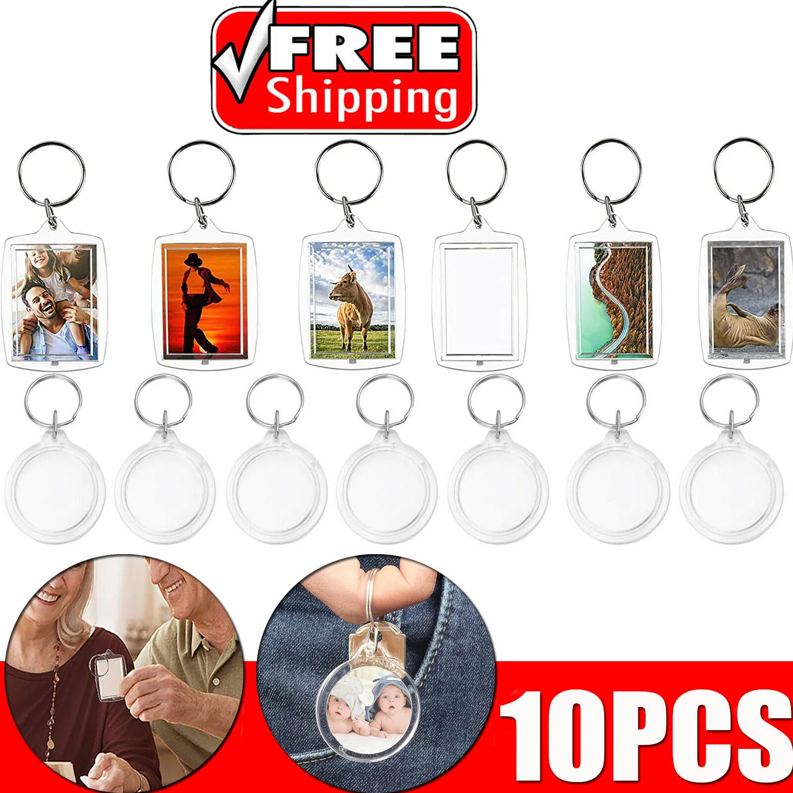 10pcs Sublimation Acrylic Keychain Making Kit Acrylic Transparent Blanks  And Keychain Rings Colorful Tassel Heat Transfer Diy Keychain Blanks, Free  Shipping, Free Returns