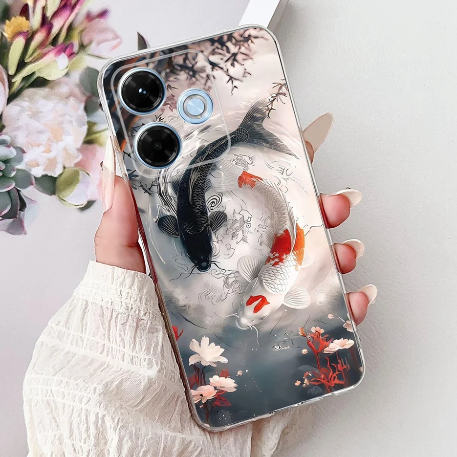 Luxury Painted Clear Silicone Phone Case - Soft Shell Cover for Xiaomi Redmi 13 Series