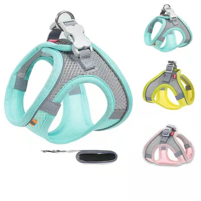 MADDEN Dog Cat Harness Vest Chest Rope Set Reflective Breathable Adjustable Pet Harness for Small Medium Dogs Outdoor Walking MADDEN Dog Cat Harness Vest Chest Rope Set Reflective Breathable Adjustable Pet Harness for Small Medium Dogs Outdoor Walking