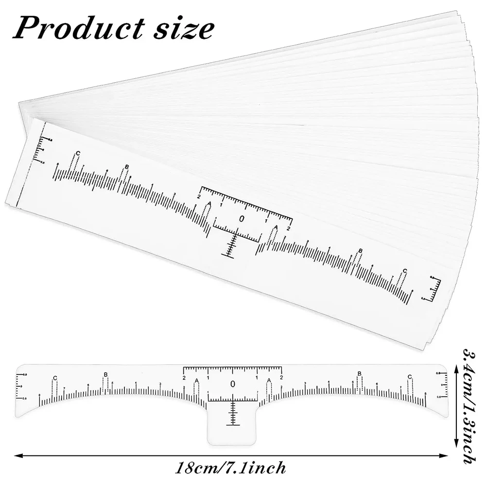 20pcs/50pcs/100pcs Disposable Tattoo Eyebrow Ruler Sticker Microblading Tattoo Measurement Tools for Permanent Makeup 5