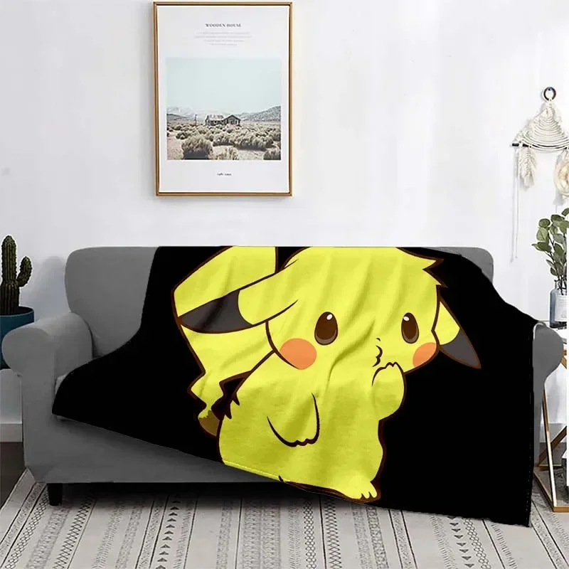 thumbnail image 1 of Manta ligera con estampado de Pokémon de anime japonés para sala de estar, dormitorio, habitación de niños, manta cálida, regalo de Navidad, 1 of 5
