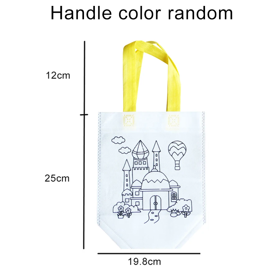 Storage Bags Shopping Bag 20Pcs DIY Coloring With Markers Carnival Art Party Goodie For Kids Eco Mini Non-Woven Fabric storage bags,shopping bag