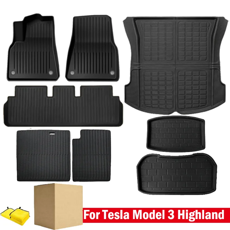 

XPE Floor Mats for Tesla Model 3 Highland,All-Weather Durable Cargo Liner Rear Cargo Tray Trunk Floor Mat Interior Accessories