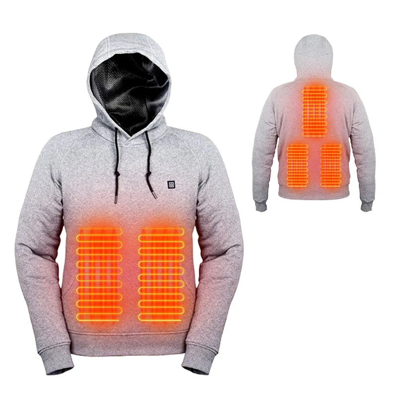 2022 Outdoor Electric USB Heating Sweaters Hoodies Men Winter Warm Heated Clothes Charging Heat Jacket Sportswear 6