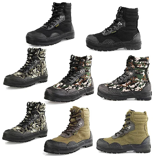 Treinamento militar Escalada Antislip Wearproof Camuflagem Sapato De Lona Mens Esportes Ao Ar Livre Caça Caminhadas Camping Sapatos Respiráveis
