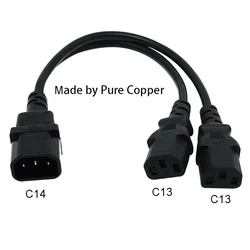 C14 to Dual C13 Power Extension Cable for PC and Network Devices