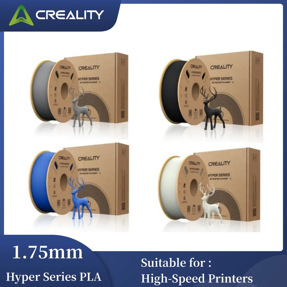 Creality 하이퍼 시리즈 PLA 필라멘트, 고정밀, 빠른 냉각, 더 나은 유동성, 3D 프린트용 무독성 수분 저항, 1kg