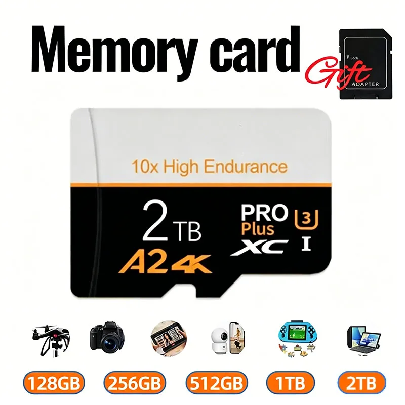 2TB 고속 확장형 휴대폰 메모리 카드 TF 카드 1TB 미니 SD 카드 512G..