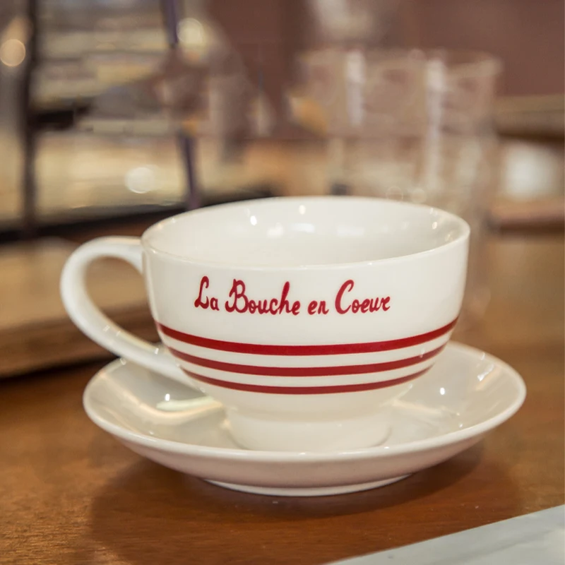 FrenchStyleCoffeeLatteCupandSaucerCeramicMilkCappuccinoCups