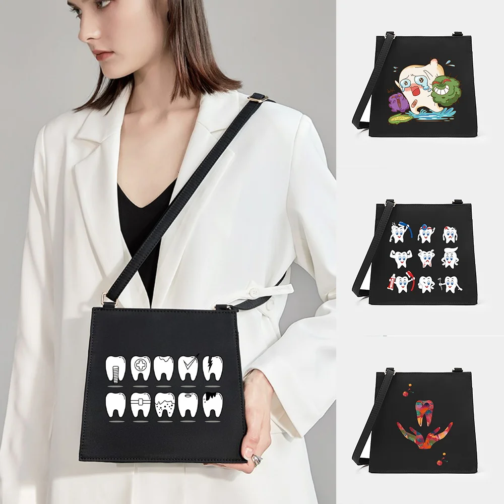 

2022 New Women Square Bag Shoulder Crossbody Teeth Series Pattern Designer Casual Commute Tote Purse Messenger Bag Handbag