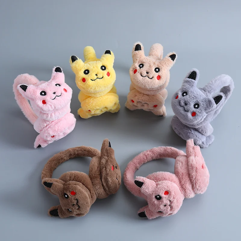 

Japanese Anime Pikachu Cartoon Earmuffs Warm Ear Protection Ear Cover Warm Thick Plush Cold Outdoor Warm Anti Freezing Ear Cover