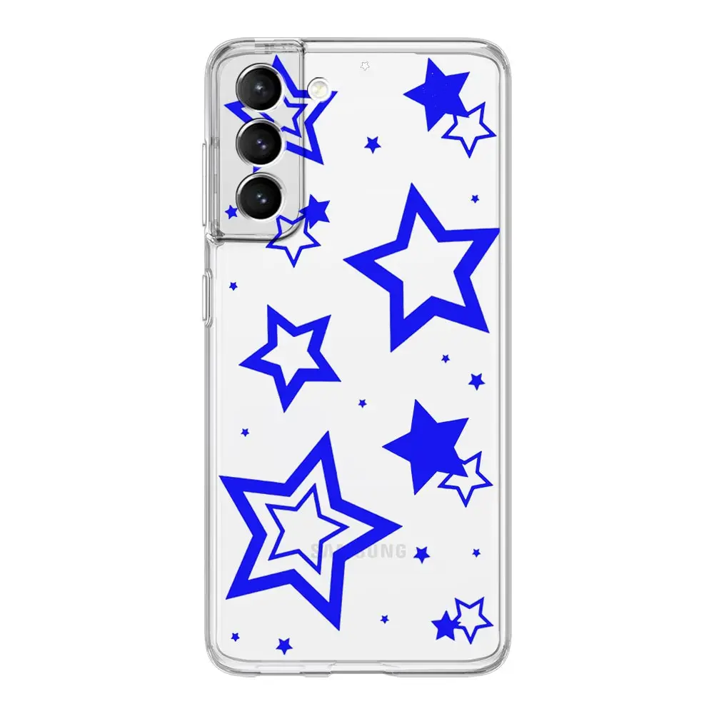 Soft Silicone Clear Phone Case with Stylish Stars Pattern