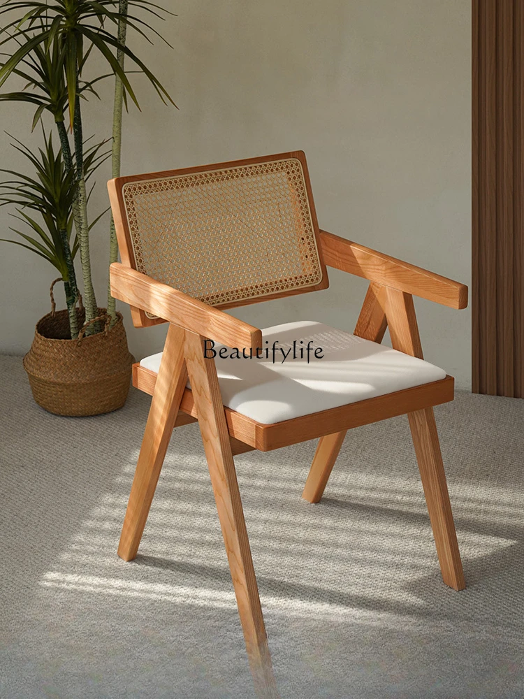 

Household Mid-Ancient Rattan Dining Chair