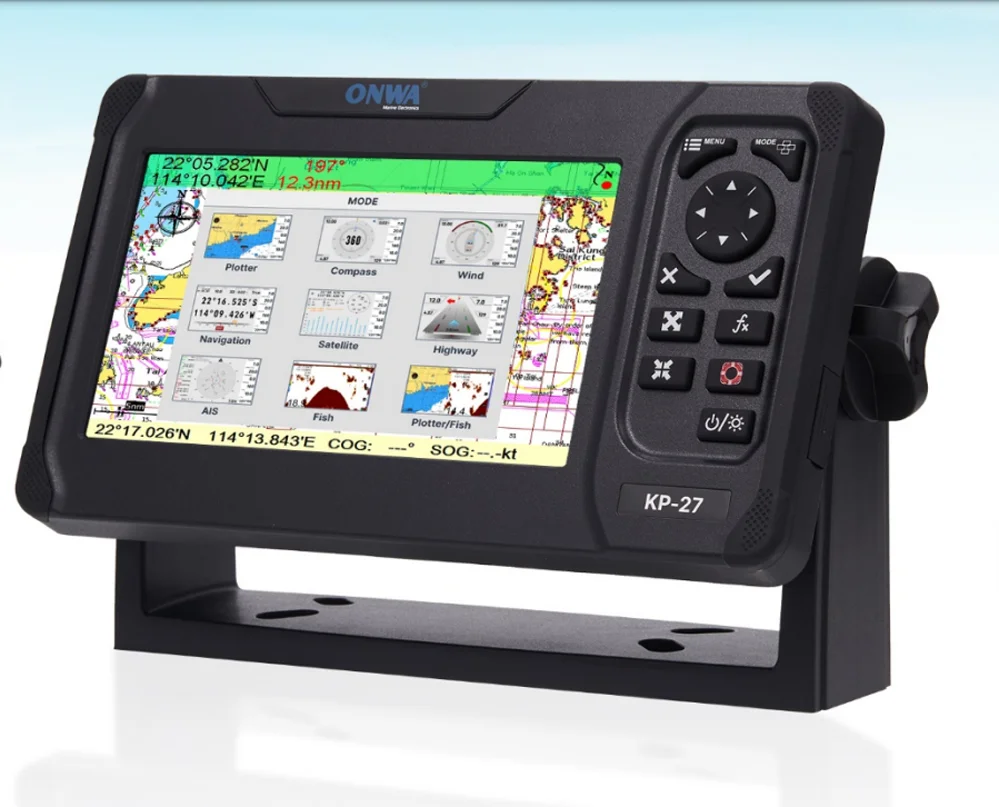 ONWA KP -27 7 -inch Marine GPS Chart Plotter GPS SBAS Marine Navigator Locator Display Function Ship Boat Support and GALILEO