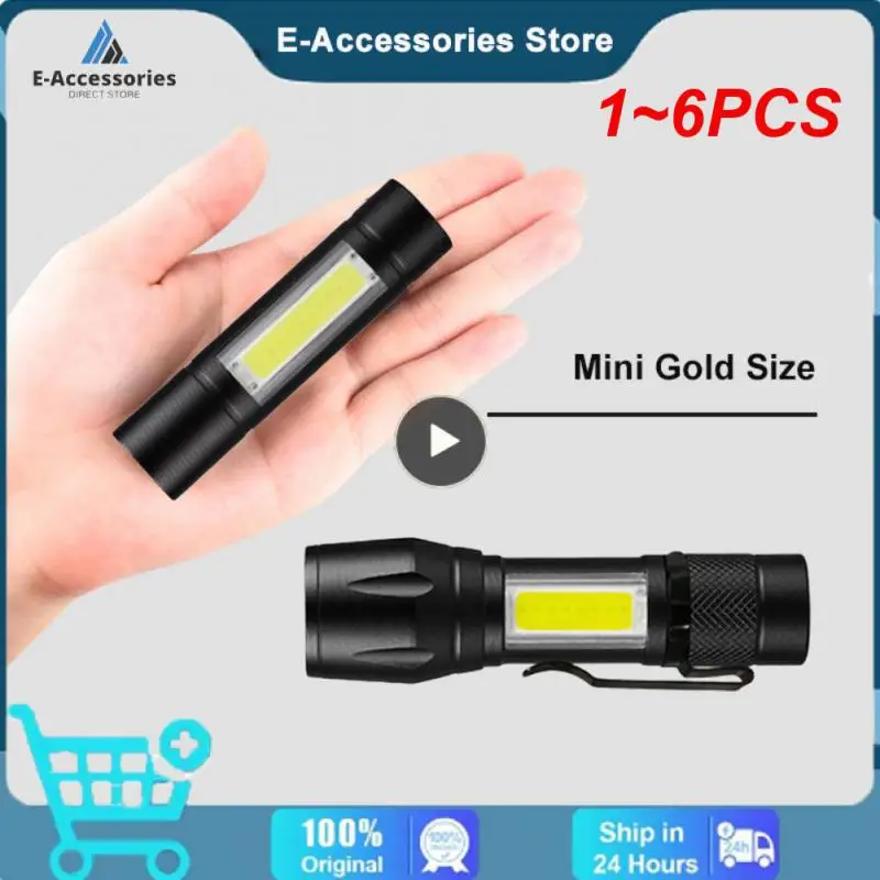 

1~6PCS Zoom Focus Mini Led Flashlight Built In Battery XP-G Q5 Lamp Lantern Work Light rechargeable Mini Flashlight