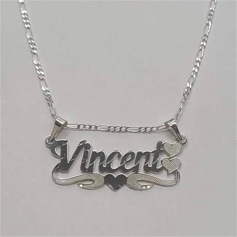 Custom Made Steel color Mom Love Vintage Chunky Necklace Laser Marking Students Tags Laser Cutting Cute Female BFF Bestselling