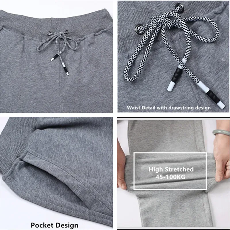 Sport Jogging Trousers Fleece Sweatpants Men Casual Pants Spring Autumn Tall Men Pants Joggers Streetwear Casual Sweat Track Jogging Black Blue Grey Trousers Harem Male Fleece Sweatpants