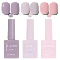 Lot de 3 vernis gel 15 ml, série rose clair et violet, style macaron doux, rose clair et violet clair, UV LED, doux et romantique 5