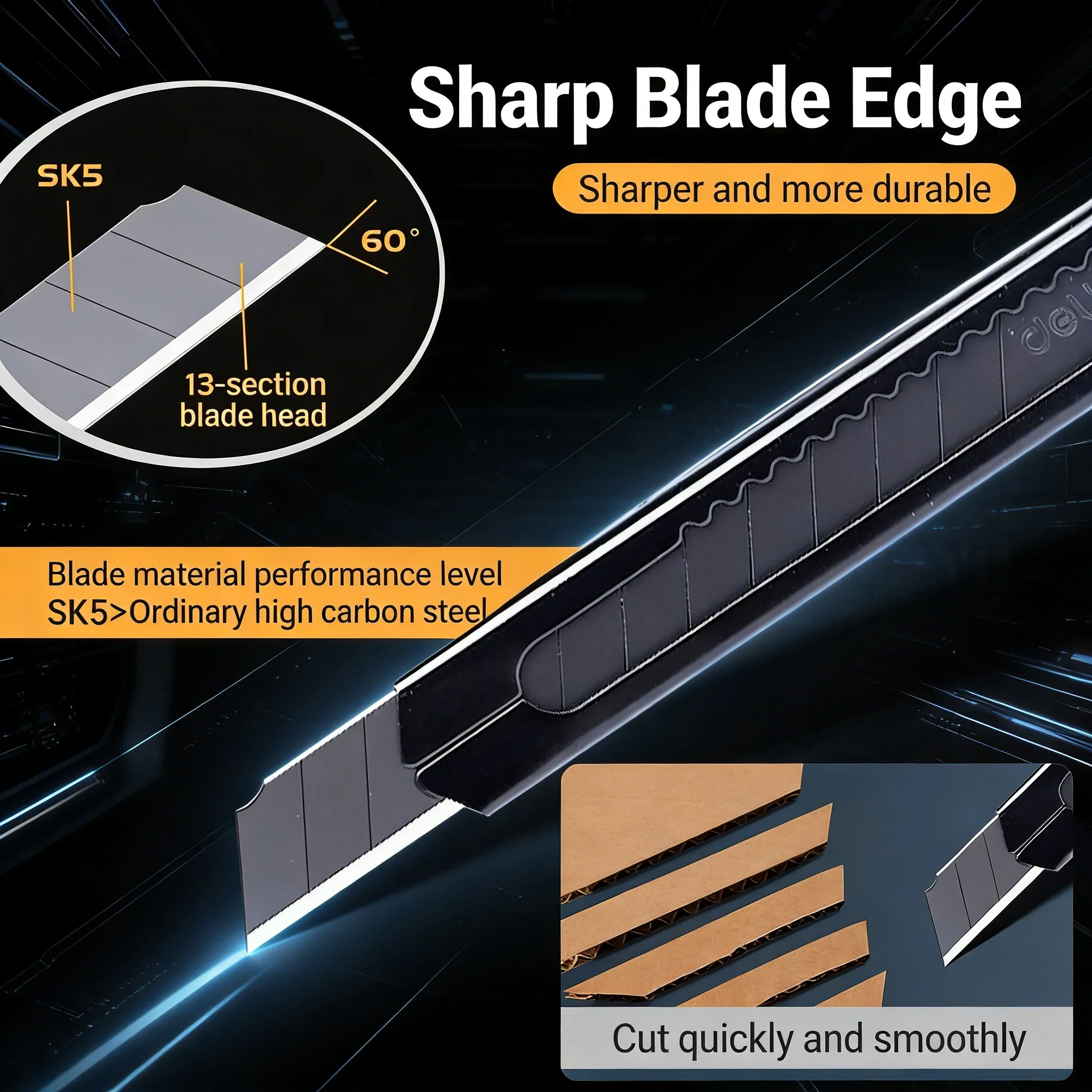 30도 텅스텐 블랙 블레이드 나이프 |   미술 학생용 산업용 강철 유틸리티 커터 |   정밀 조각 및 개봉 도구