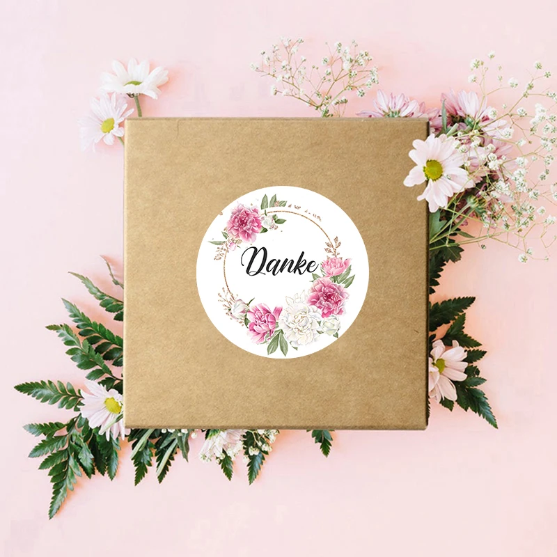 500 Adesivi Di Ringraziamento Fiori E Cuori - Autoadesivi Per Regali, Matrimoni, Compleanni, 2.5cm - Foto 4