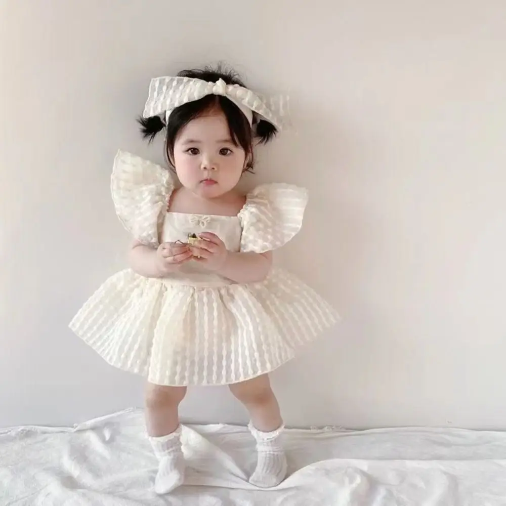 Soft Ruffle Baby Jumper Dress Fluffly Infant Romper Baby Jumpsuit Cotton Bodysuit Baby Shorts Climb Suit Newborn Baby