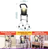 Height Adjustable Toilet three-in-one Bed Rail for Elderly Adults Assistance for Getting In and Out Bed Assist Bar walking aid w 2