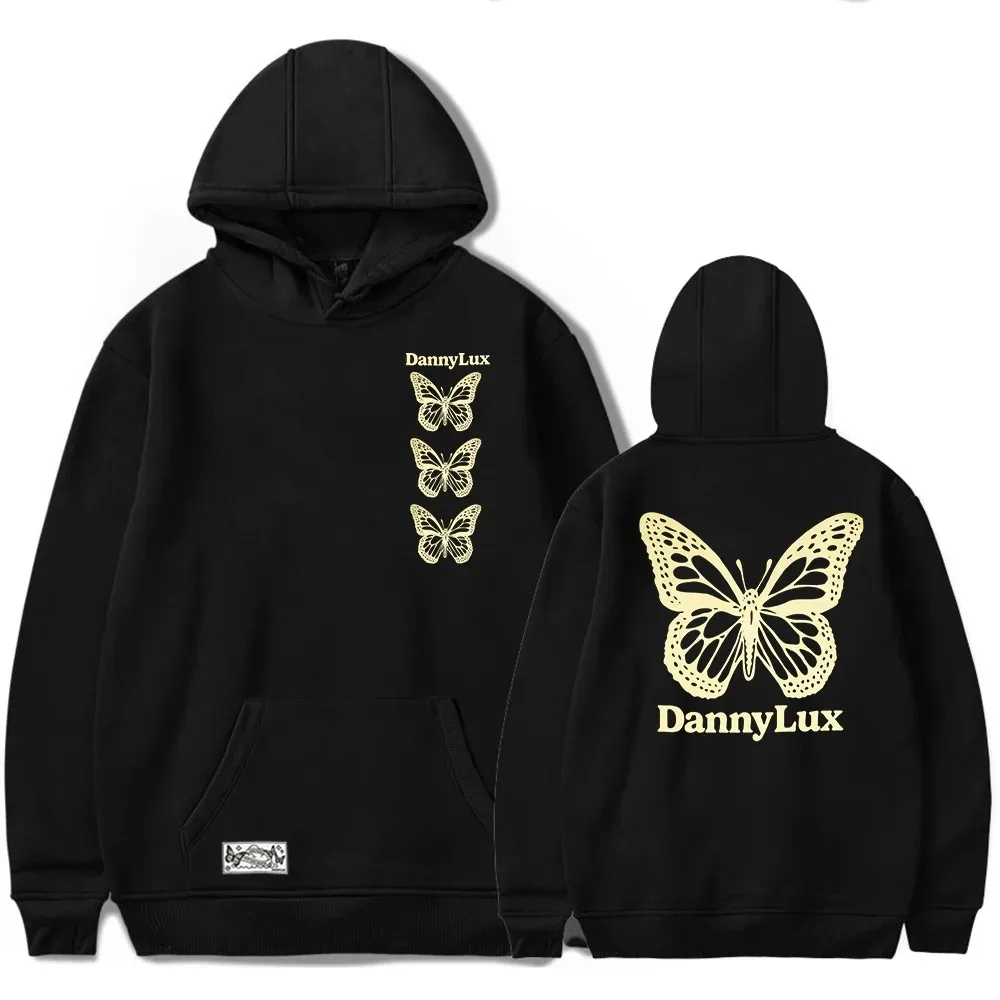 

DannyLux-худи с бабочкой унисекс, концерт Merch, популярная графическая печать, Повседневный пуловер, Camisola, уличная одежда, 2024
