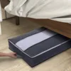 2 Pack Foldable Under Bed Bags Large Under Bed Storage Boxes Thick Breathable Underbed Clothes Storage Bags Zippered Organizer 3