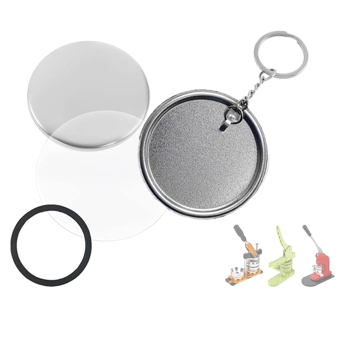 Button Maker Keychains Supplies,58mm/2.25 Inch Pin Making Kit for Button Maker Machine,Metal Button Badge SetsT99C 2