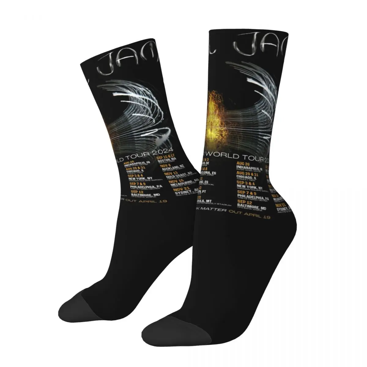 

Pearls Jam Band 2024 World Tour Product Crew Socks Flexible Concert Album Skateboard Crew Sock Soft for Women Men Best Gift Idea