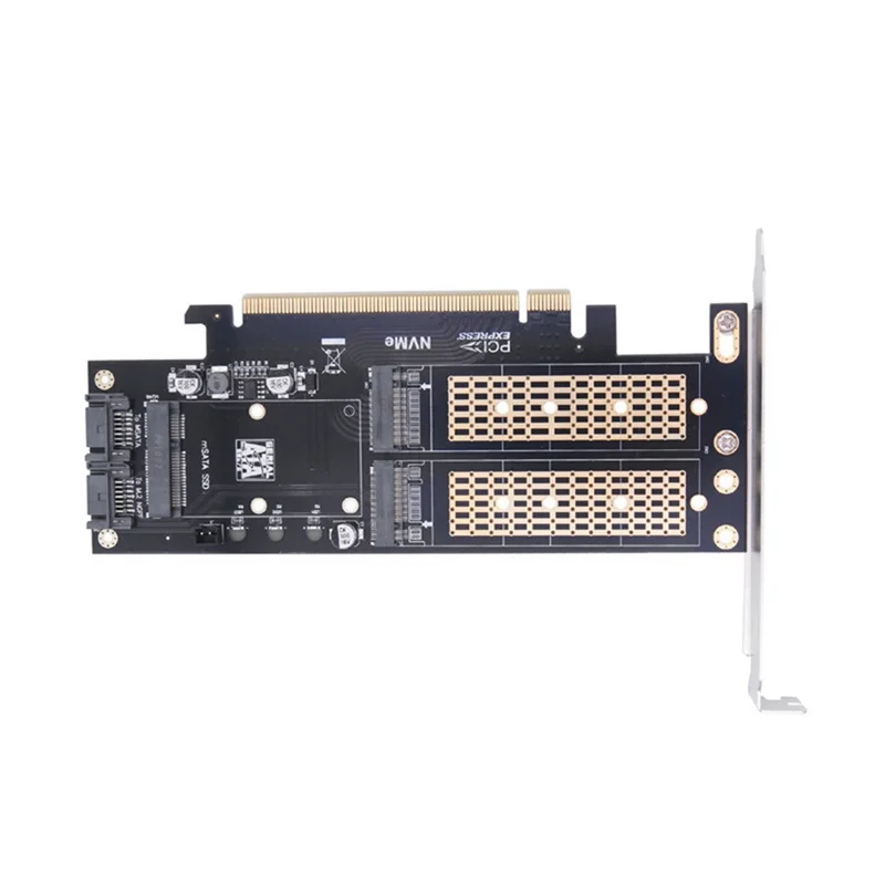 데스크탑 컴퓨터 라이저 카드, PCIE X16-M.2 M 키 NVME SSD, M.2 B 키 SATA SSD, MSATA SSD 어댑터 카드, 3 in 1
