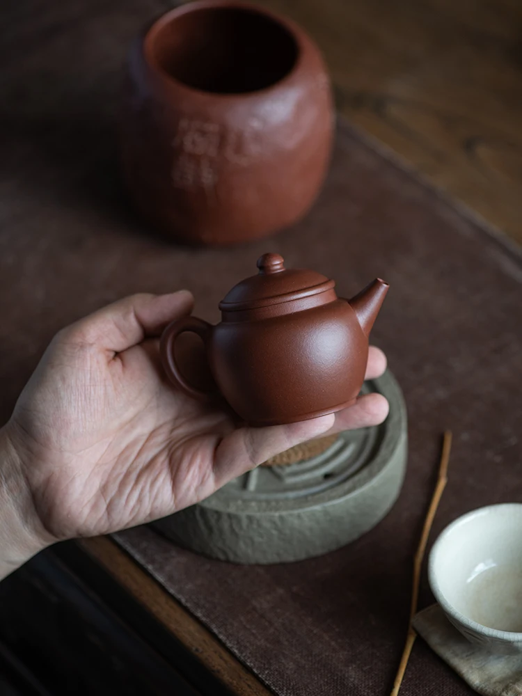 

Чайник Yixing Zisha ручной работы, чайный сервиз Zisha, оригинальная сырая руда, красная кожа, в японском стиле ретро, 150 мл