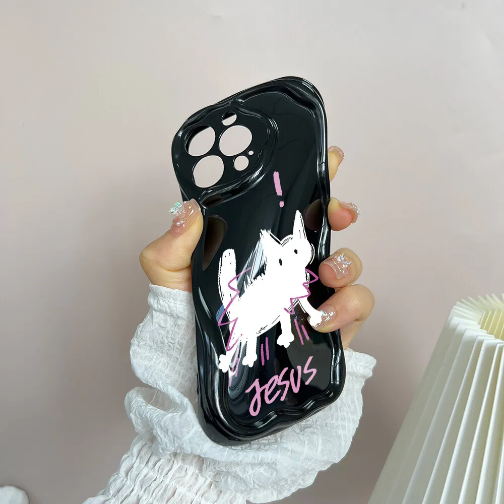 Cute Creative Music Cat Phone Case - Stylish Wave Cover Design